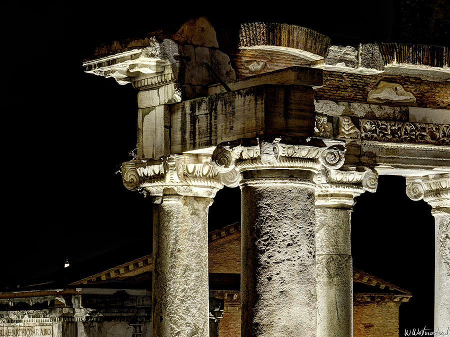 Temple of Saturn - Capitals Photograph by Weston Westmoreland