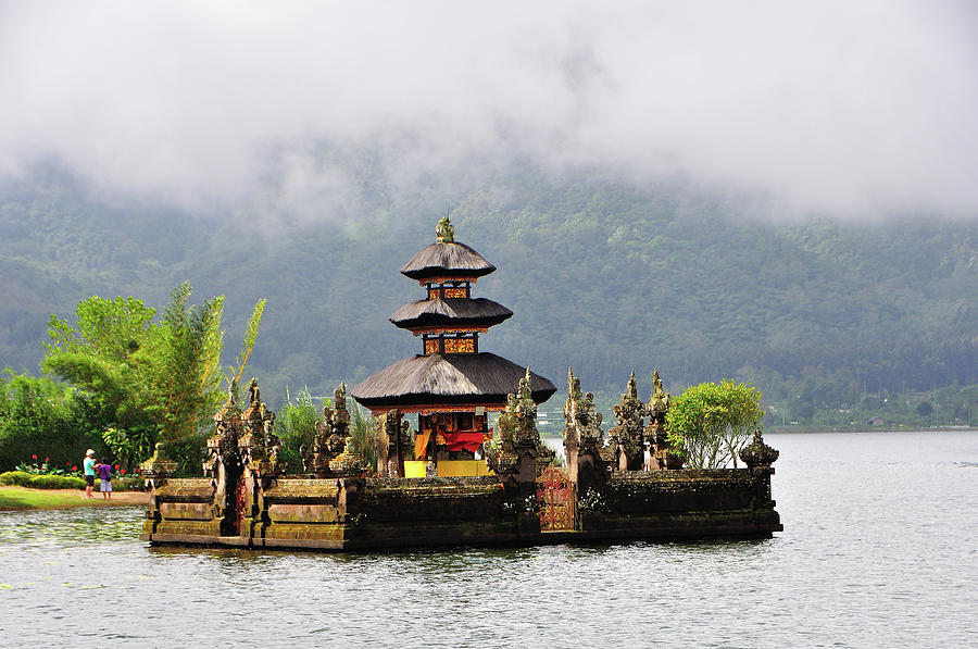Temple On Lake, Bali Photograph by Aaron Geddes Photography