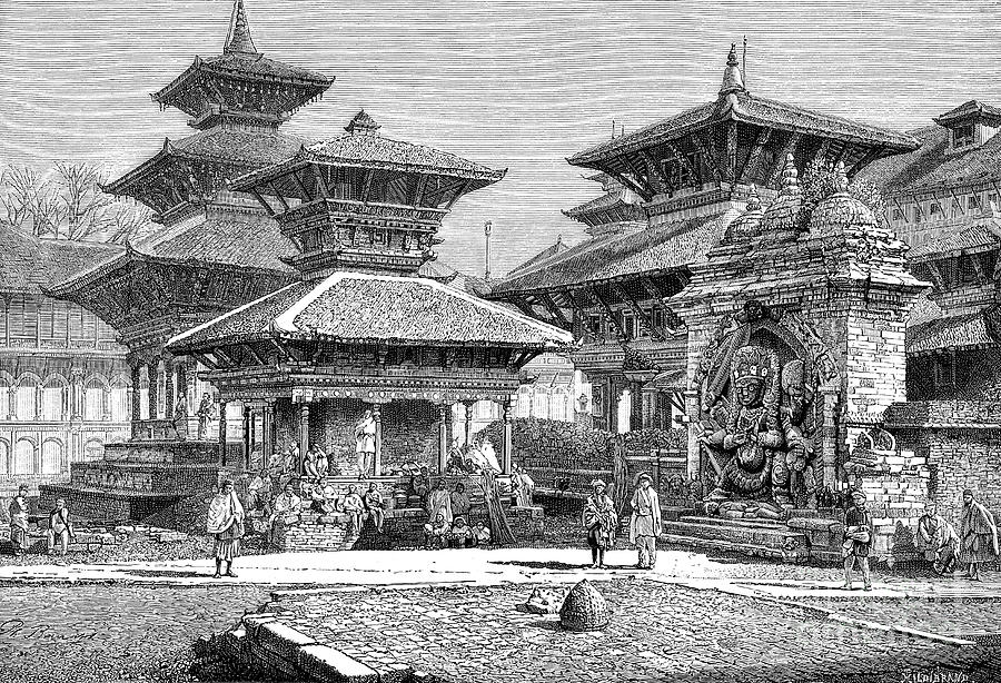 Temples Facing The Royal Place Drawing by Print Collector