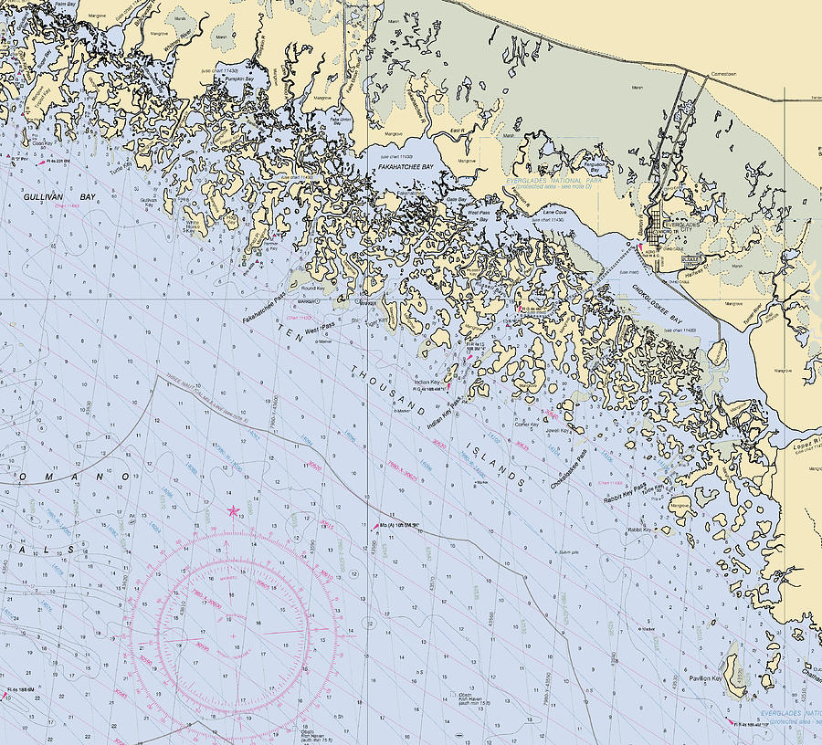 Ten Thousand Islands -florida Nautical Chart _v2 Mixed Media by Sea ...