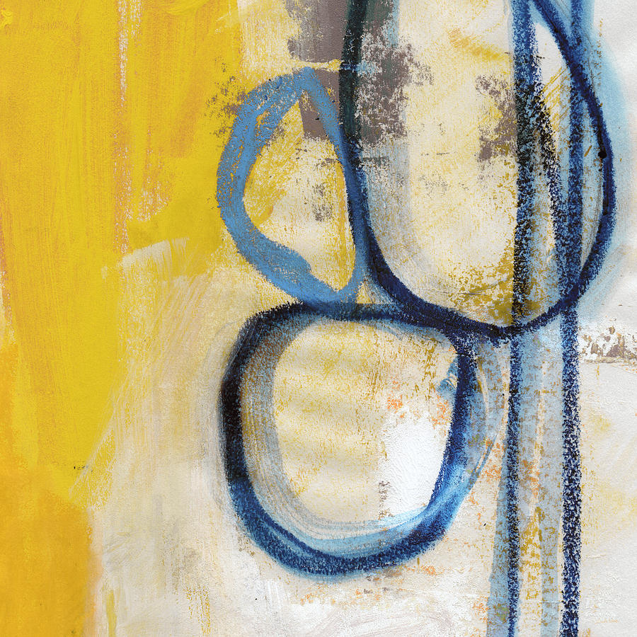 Tender Mercies Yellow- Abstract Art by Linda Woods Mixed Media by Linda Woods