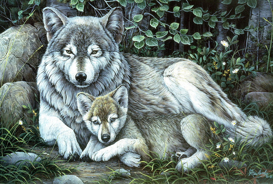 Animal Painting - Tender Moment by Jenny Newland