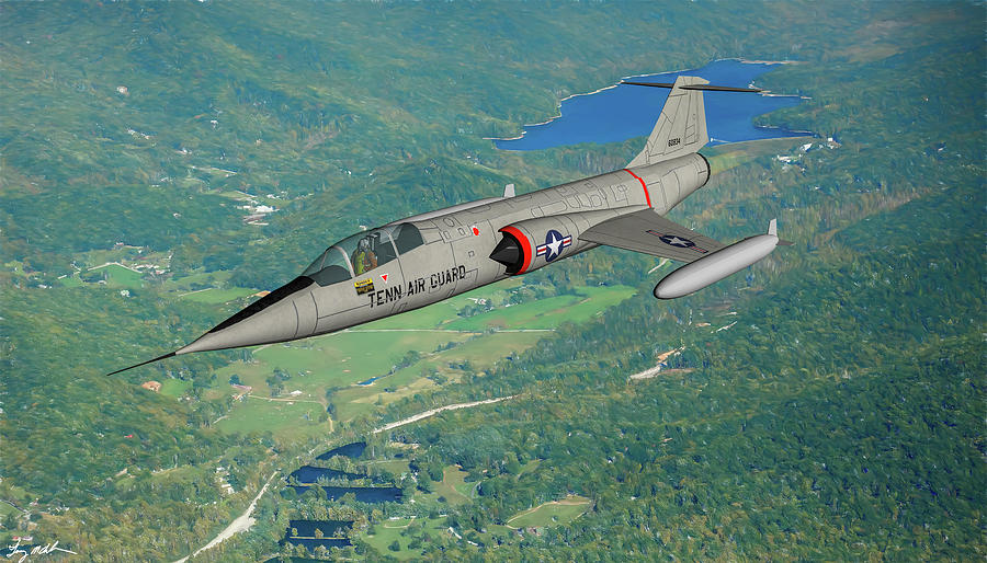 Tennesee F-104 Starfighter - Oil Digital Art by Tommy Anderson