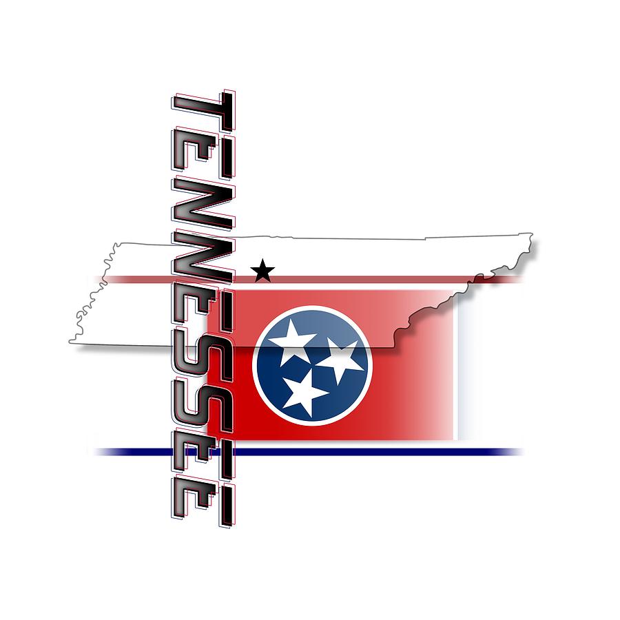Tennessee State Vertical Print Digital Art by Rick Bartrand