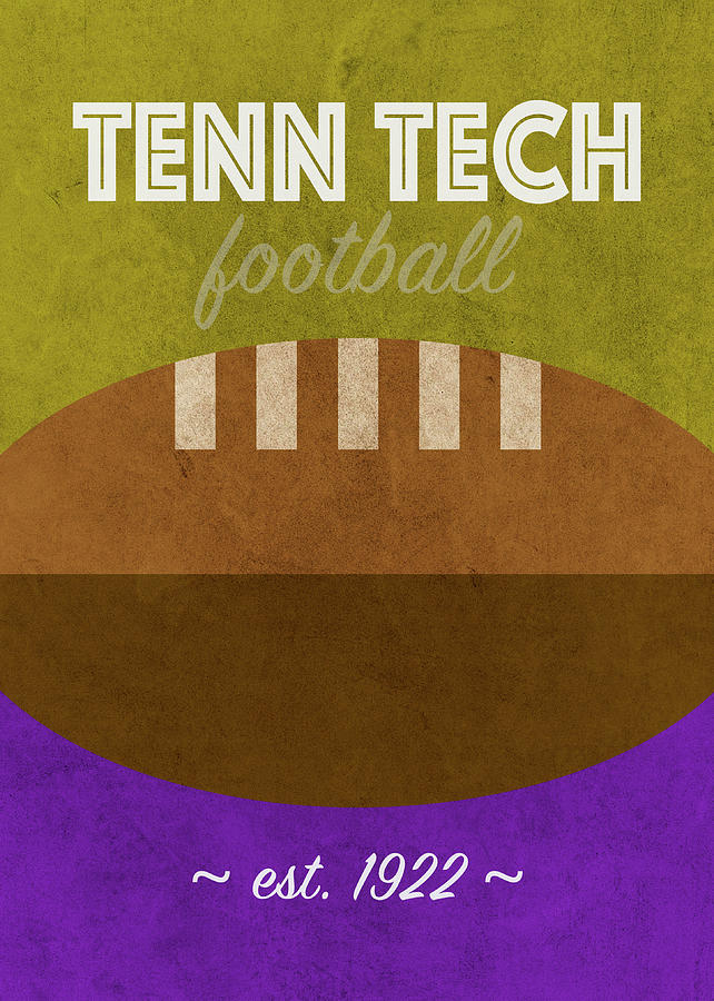 Football Mixed Media - Tennessee Tech Football College Sports Retro Vintage Poster by Design Turnpike