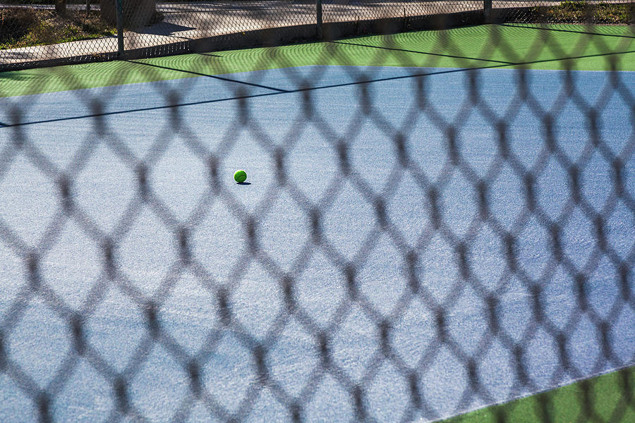 Tennis Ball Alone On Court by Jeanette Fellows Tennis Ball Alone On Court by Jeanette Fellows