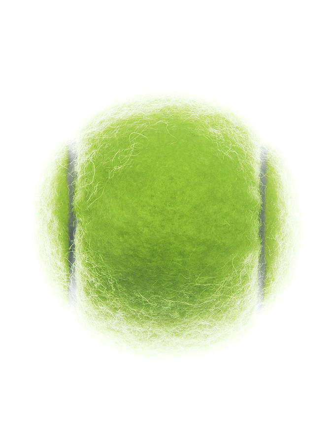 Tennis Ball On White Background Photograph by John Rensten