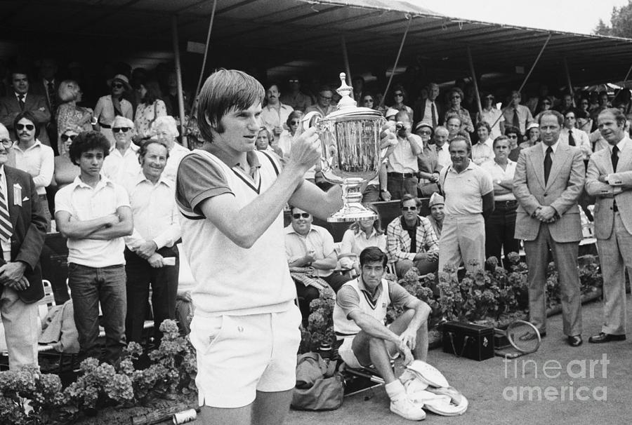 Tennis Champion Jimmy Connors Holds Photograph by Bettmann