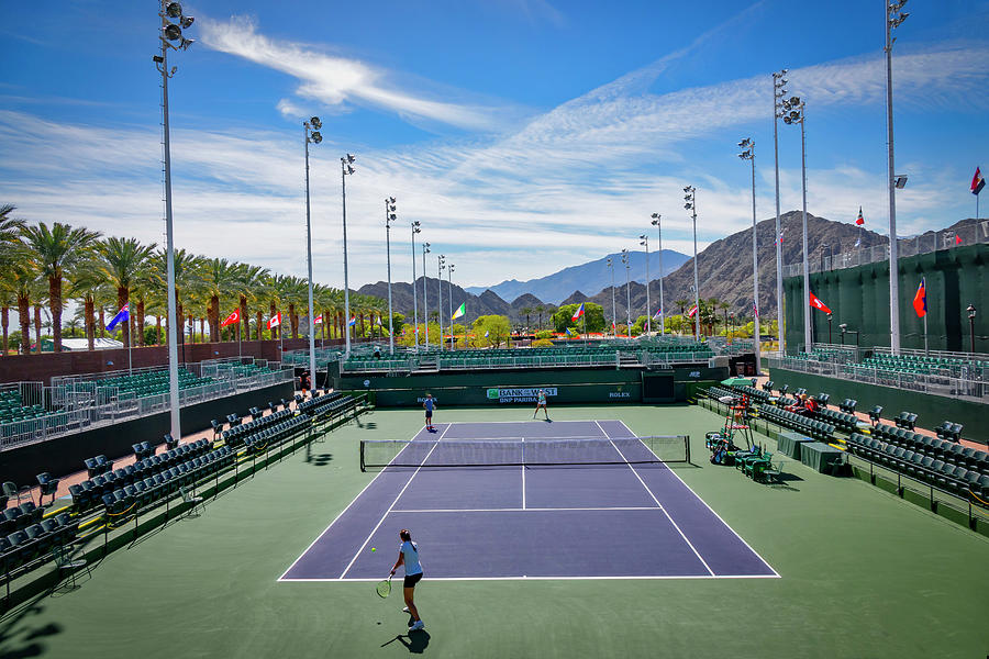 Tennis Court, California Digital Art by Angela Pagano