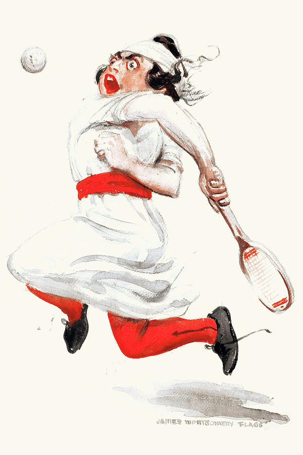 Tennis Player Painting by James Montgomery Flagg