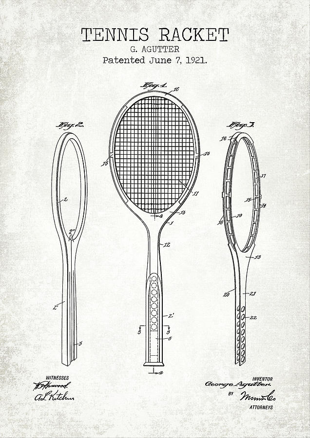 TENNIS RACKET old poster Digital Art by Dennson Creative - Fine Art America