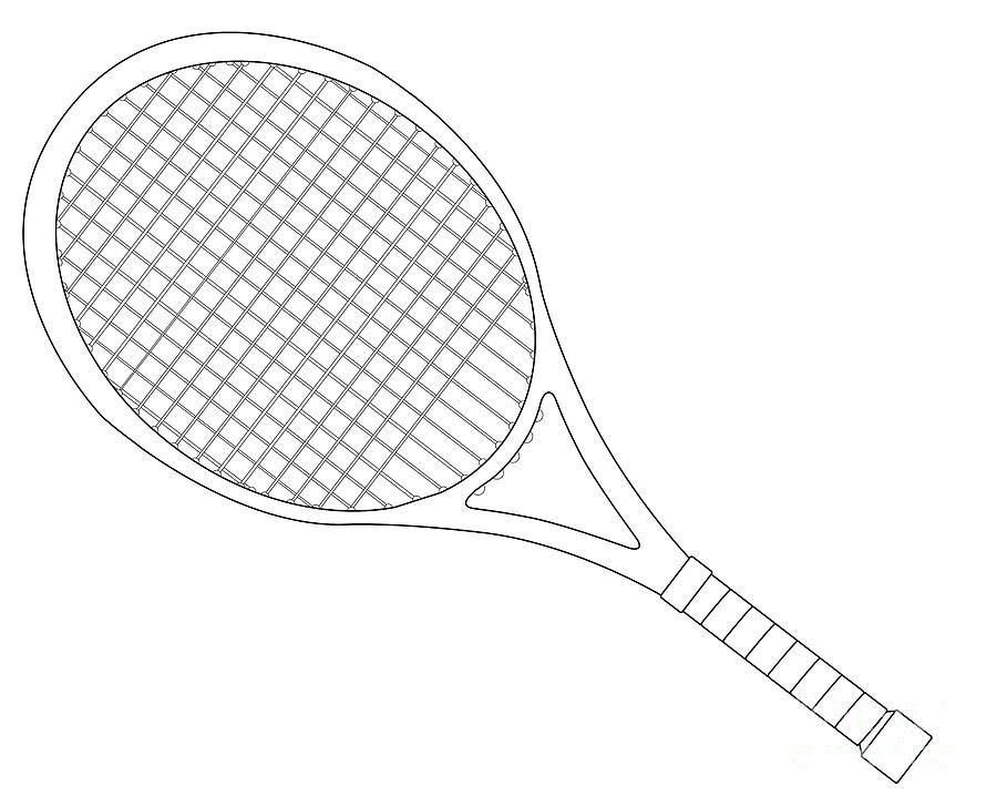 Tennis Racket Outline Digital Art By Bigalbaloo Stock Pixels