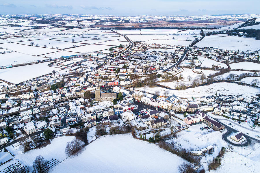 Ceredigion Photograph - Tregaron In The Snow, From The Air by Keith Morris Ceredigion Photograph - Tregaron In The Snow, From The Air by Keith Morris