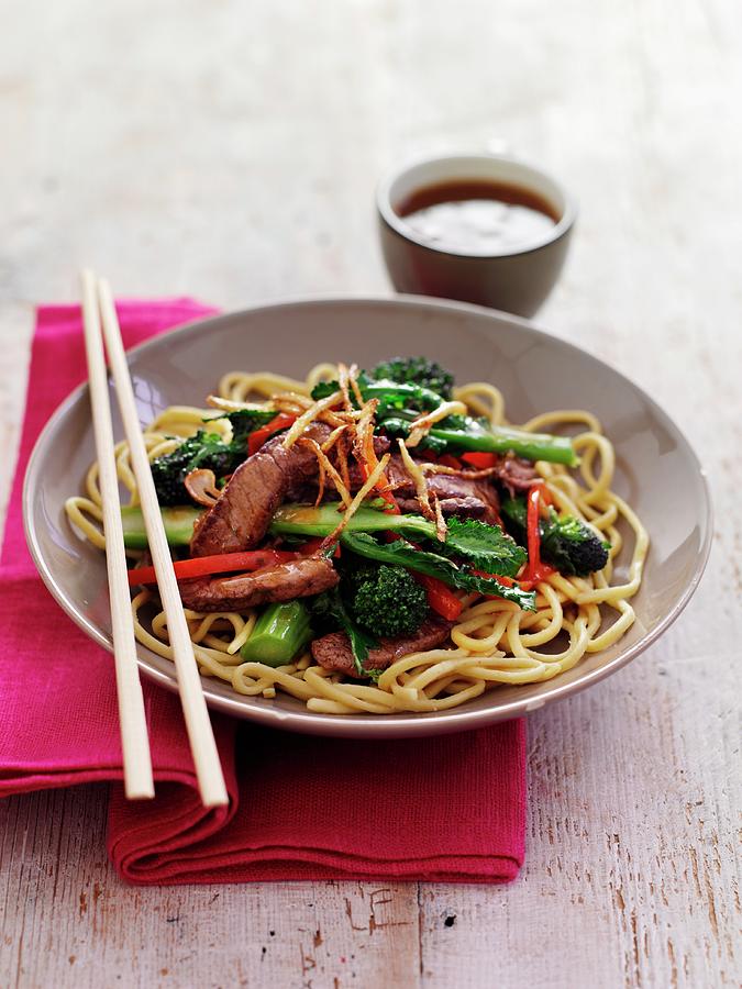Teriyaki Beef With Noodles And Broccoli asia Photograph by Gareth Morgans