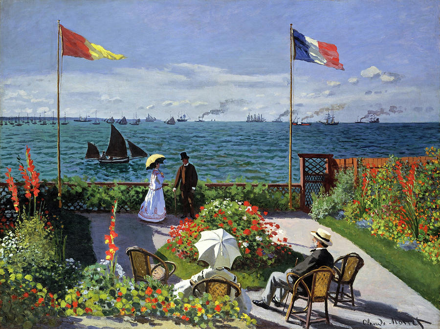Claude Monet Painting - Terrace in Sainte-Adresse - Digital Remastered Edition by Claude Monet