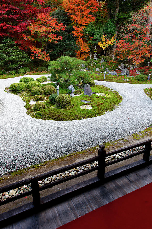 Terrace On Zen Garden, Manshuin Monzeki Photograph by Damien Douxchamps