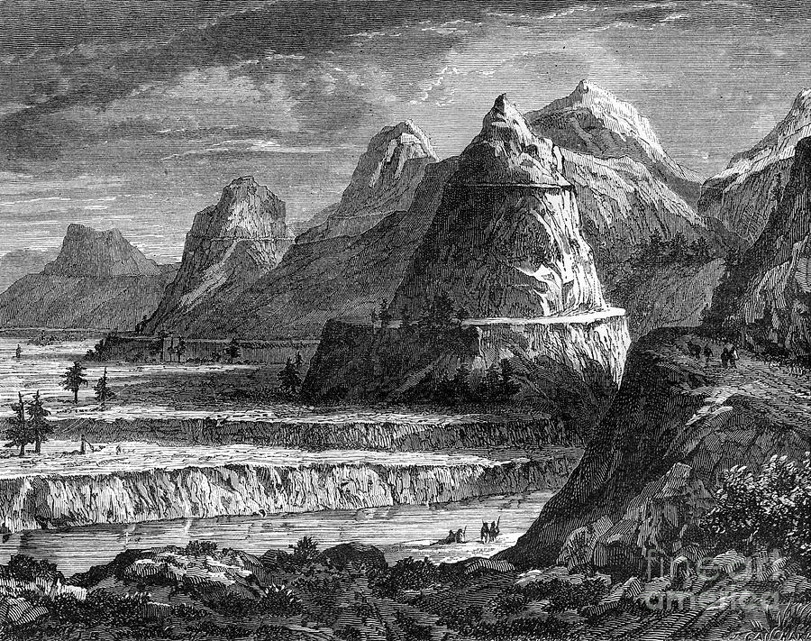 Terraces Of The Fraser River, British Drawing by Print Collector