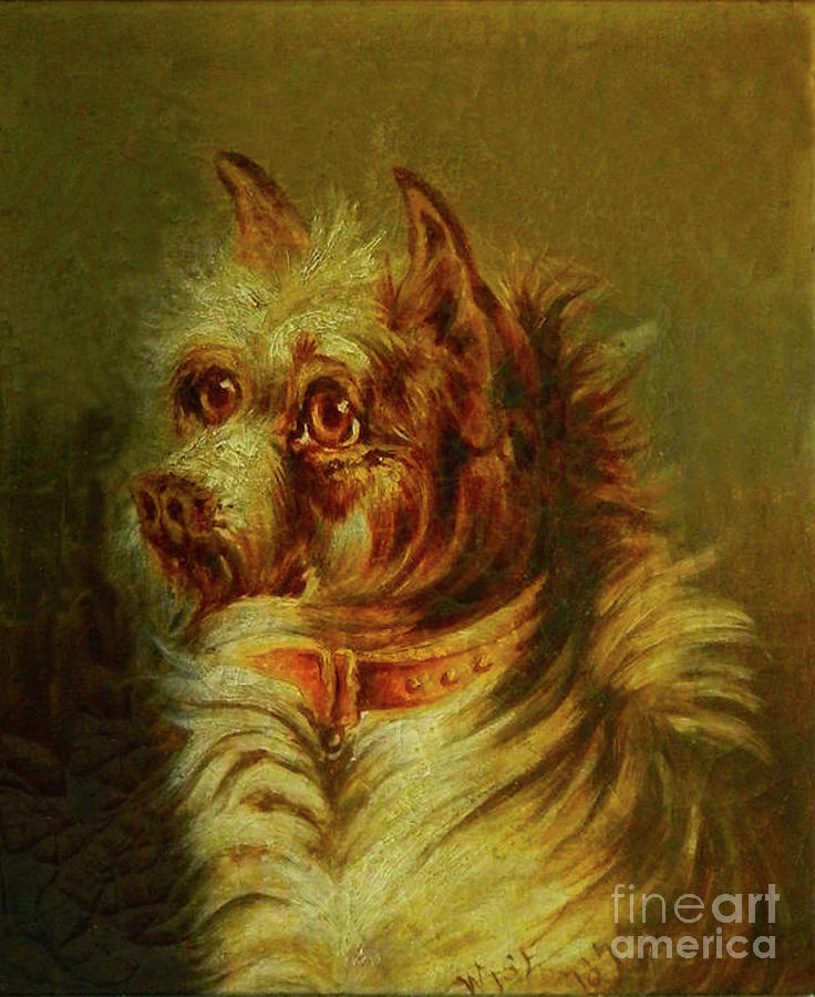 Dog Painting - Terrier 1877 by Steven Parker Dog Painting - Terrier 1877 by Steven Parker
