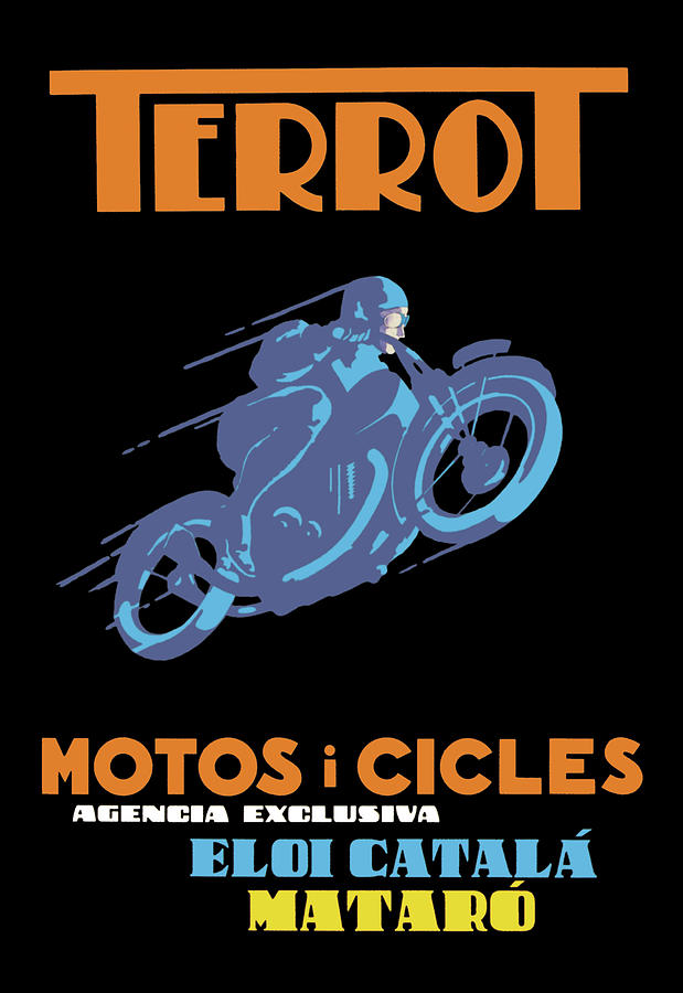 Terrot Motorcycles and Bicycles Painting by Unknown