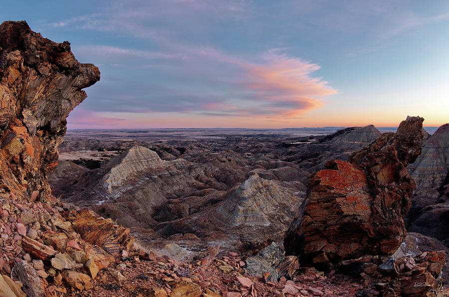 Terry Badlands Sunset View Photograph by Leland D Howard