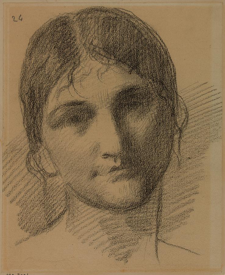 Tete De Femme Drawing by Pierre Puvis De Chavannes - Fine Art America