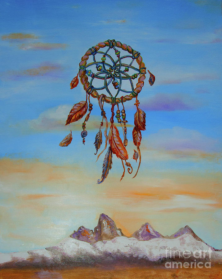 Teton Dreamcatcher Painting by Shelley Myers