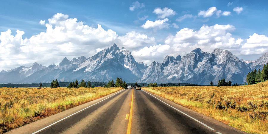 Grand Teton National Park Mountain Approach Painting by Christopher Arndt