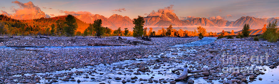 Teton National Forest Sunrise Panorama Photograph by Adam Jewell