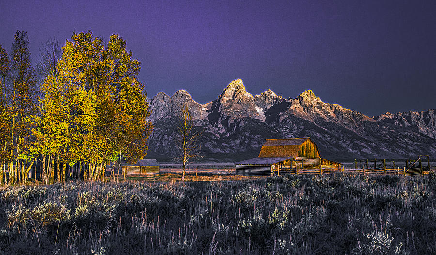 Landscape Photograph - Teton Ranch In Morning Light by Bing Yu
