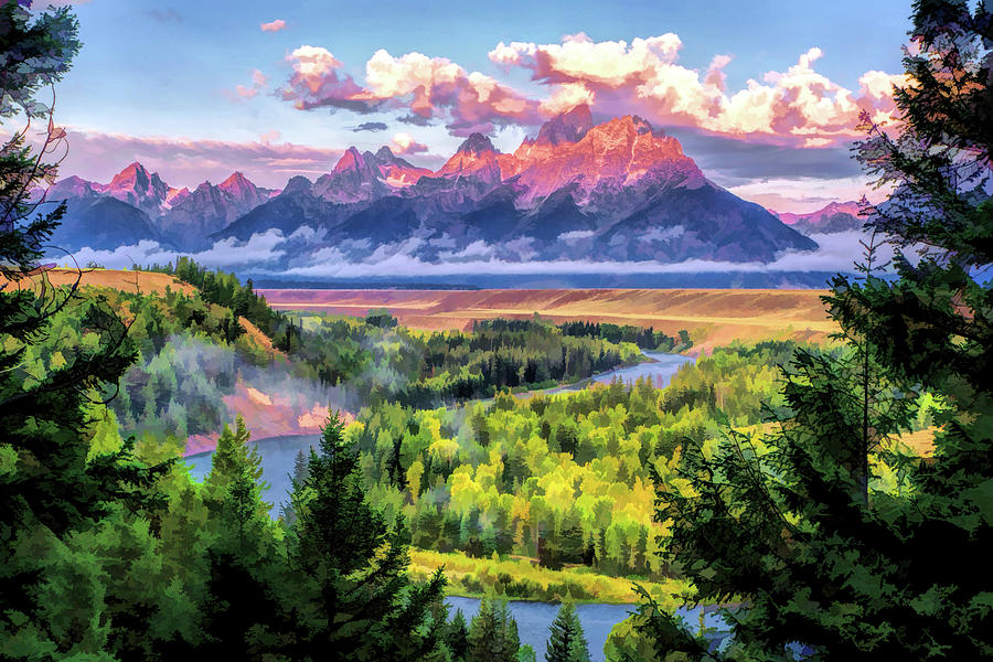 Grand Teton National Park Painting - Grand Teton National Park Snake River by Christopher Arndt