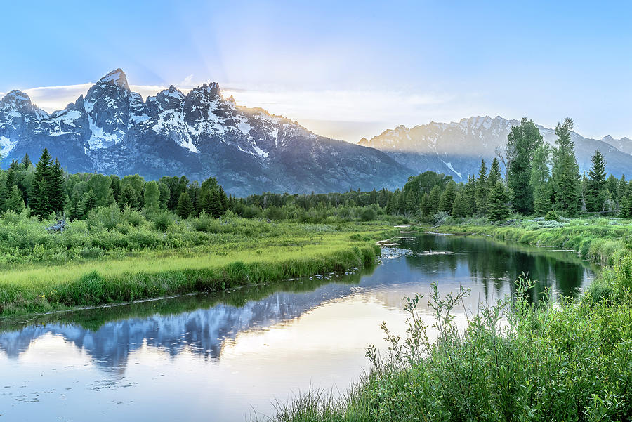 Tetons Schwabacher’s Landing Sunset Photograph by Anderson Outdoor