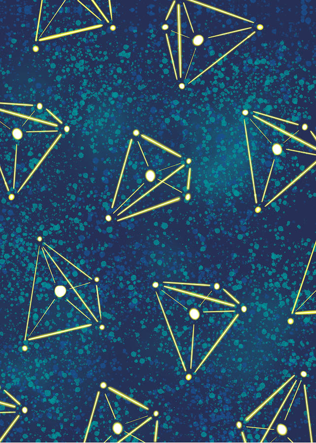Tetrahedral Molecular Geometry Constellations Digital Art by Boriana Giormova