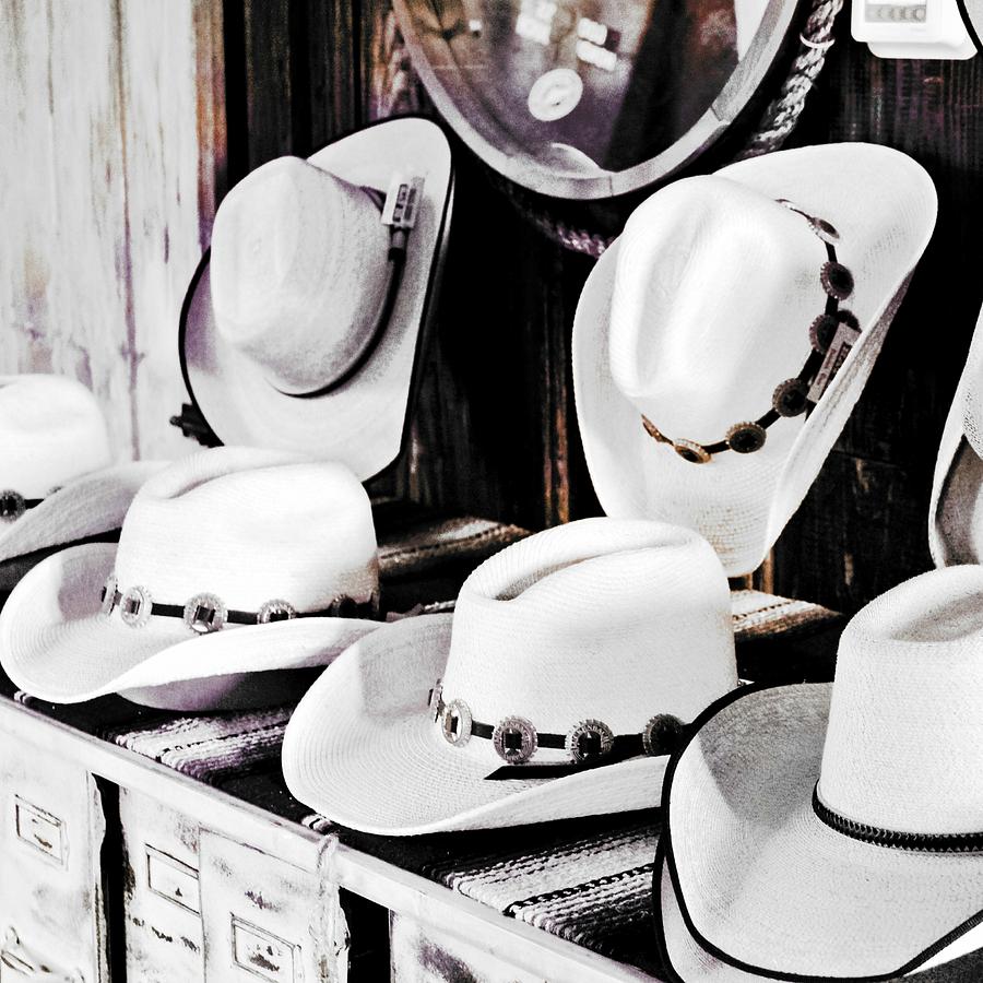 Texan Cowboy Hats Square Photograph by Mary Pille