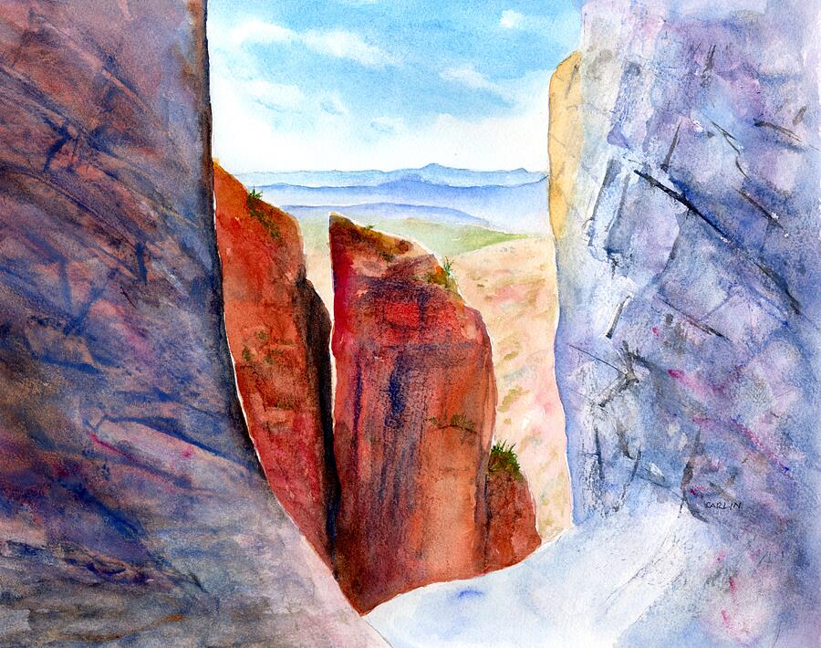 Texas Big Bend Window Trail Pour Off Painting by Carlin Blahnik CarlinArtWatercolor