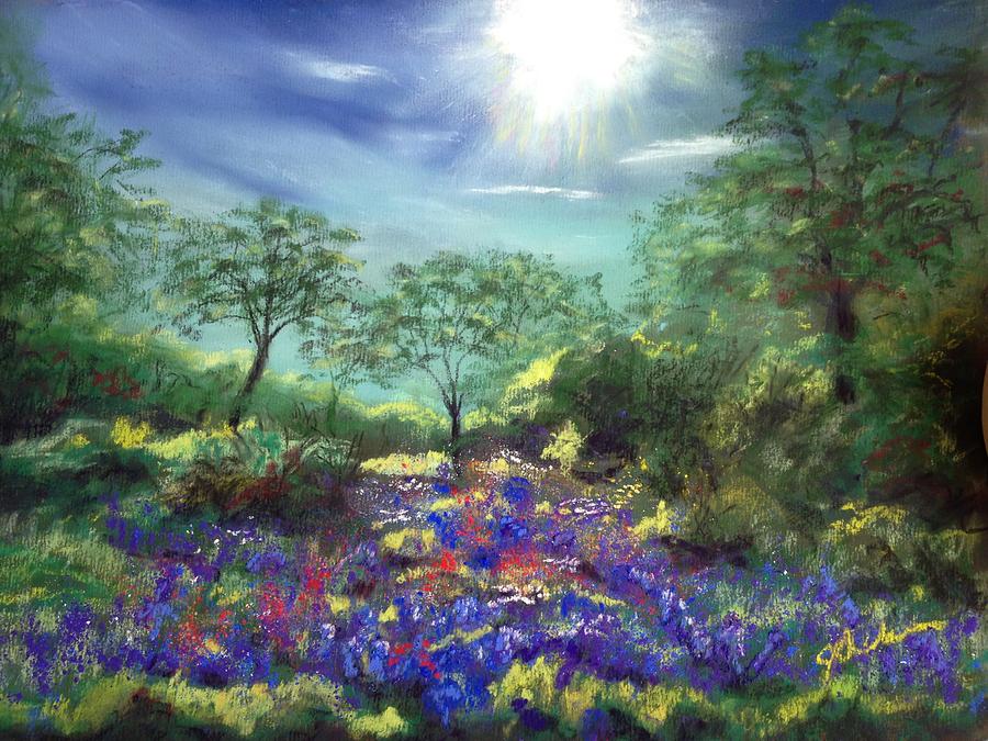 Texas Bluebonnets Painting by Jan Chesler