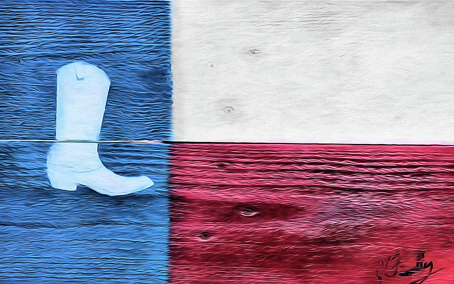 Texas Cowboy Boot Flag Photograph by JC Findley