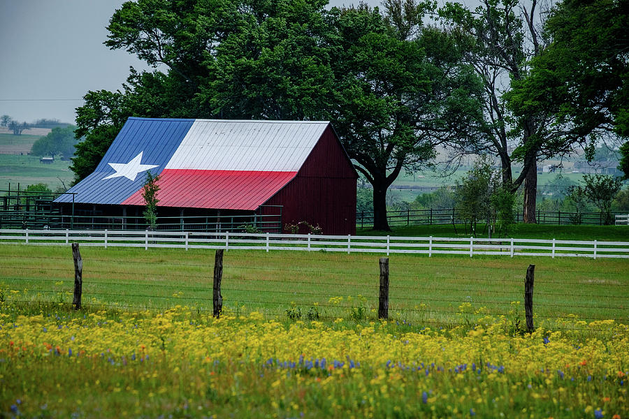 Texas Flag Barn Photograph by Johnny Boyd