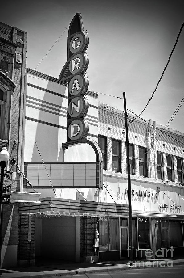 Texas Forgotten - Grand Theatre BW Photograph by Chris Andruskiewicz