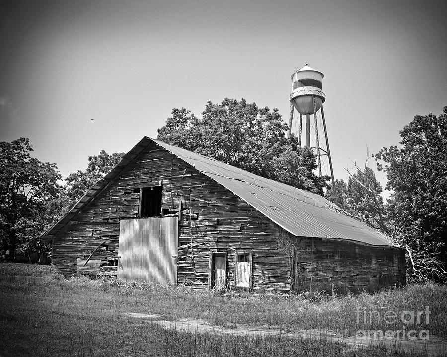Texas Forgotten - Wooden Barn BW Photograph by Chris Andruskiewicz