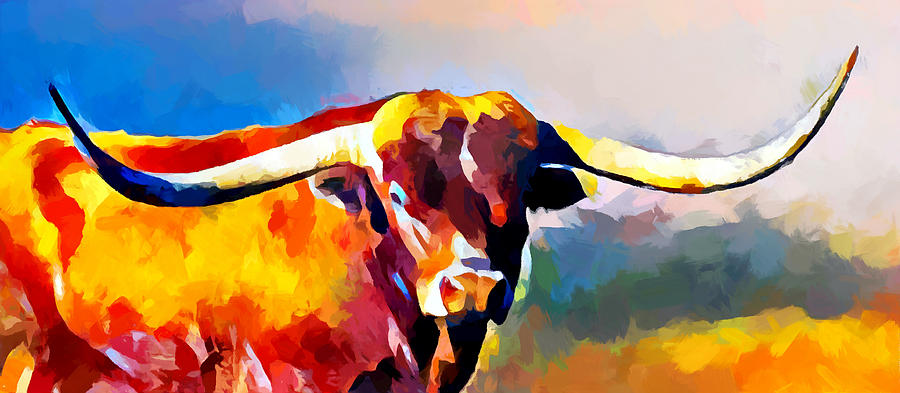 Texas Longhorn 4 Painting by Chris Butler