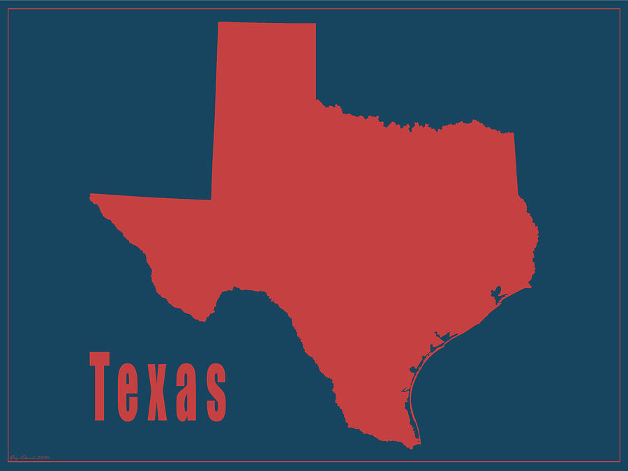 Texas Modern Minimalist Map Style 16 Painting by Greg Edwards - Fine ...