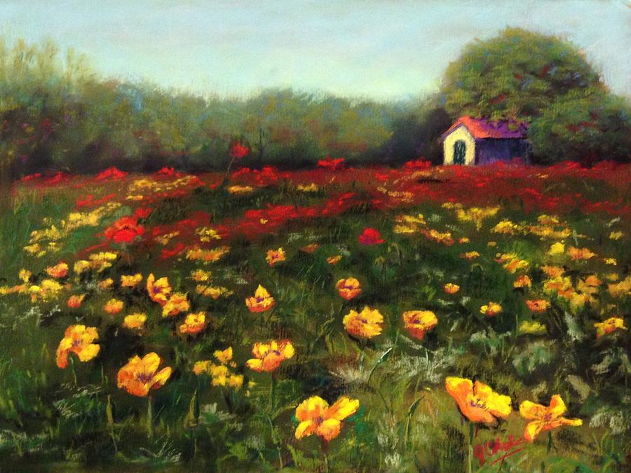 Texas Poppies Painting by Jan Chesler