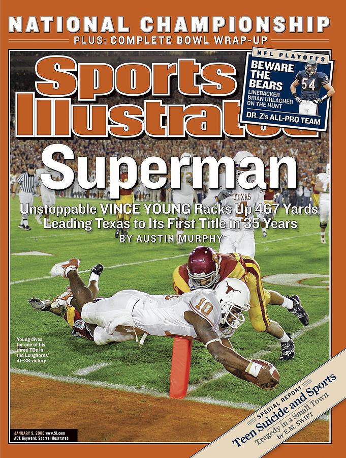 Texas Qb Vince Young, 2006 Rose Bowl Sports Illustrated Cover Photograph by Sports Illustrated
