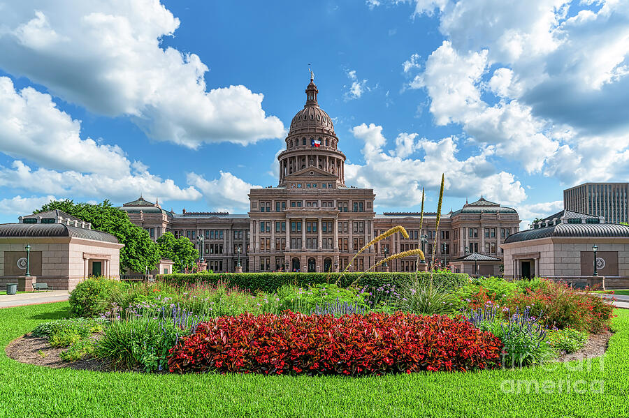 Texas State Capitol Spring Flowers Photograph by Bee Creek Photography