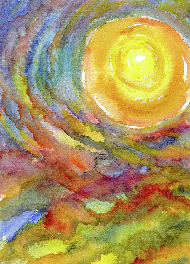 watercolor sun painting