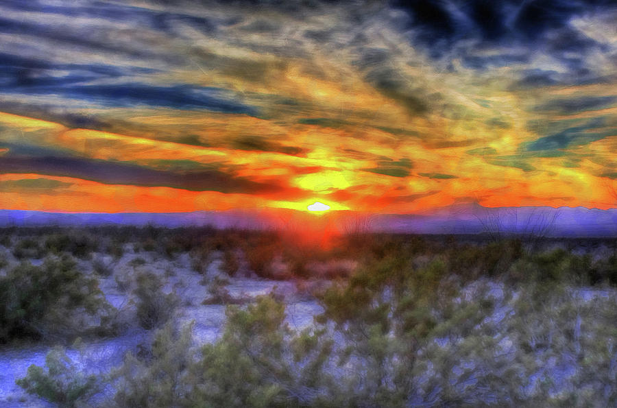 Texas Sunset - 01 Painting by AM FineArtPrints