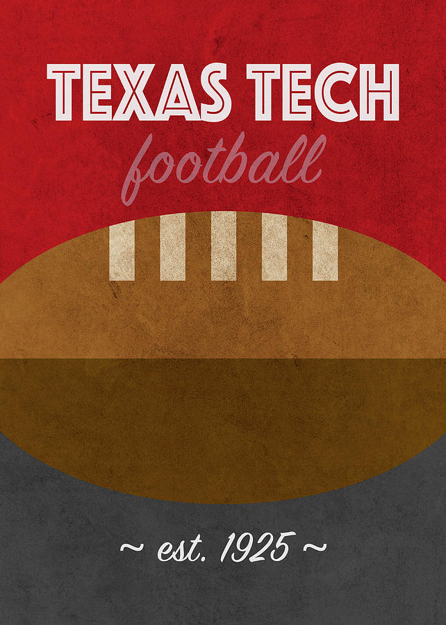 Football Mixed Media - Texas Tech Football College Sports Retro Vintage Poster by Design Turnpike