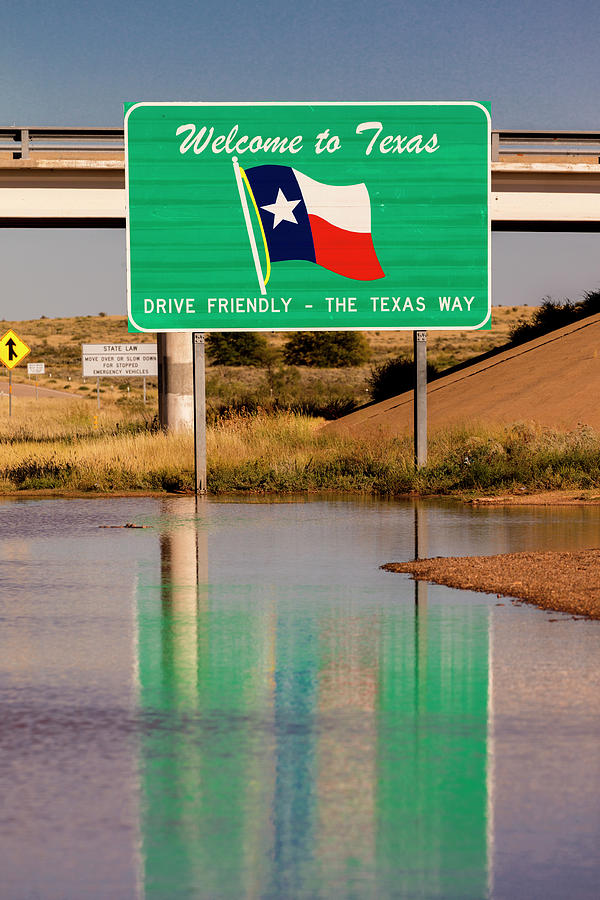 Texas, Usa - Welcome To Texas State Sign Photograph by Panoramic Images