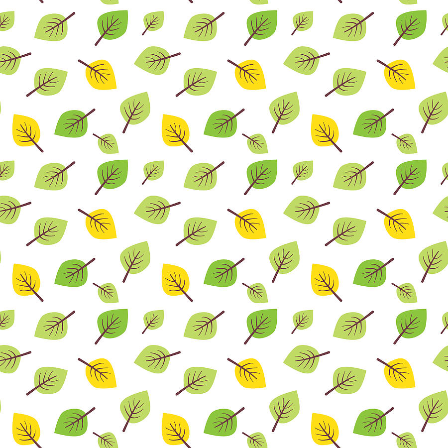 Textile Leaf Pattern Digital Art