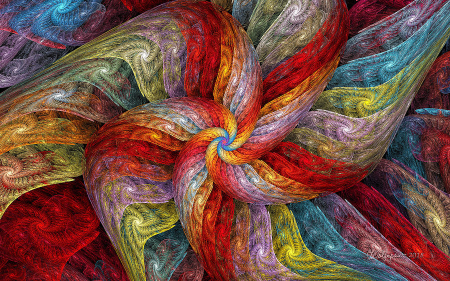 Textured Color Spiral Digital Art by Peggi Wolfe